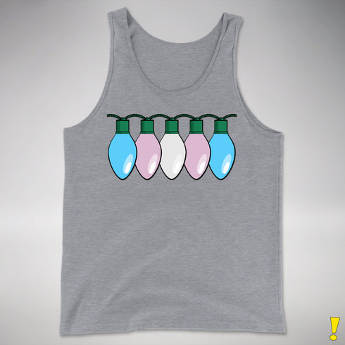 Transgender Pride Flag Christmas Lights Premium Tank Top - Grey Heather